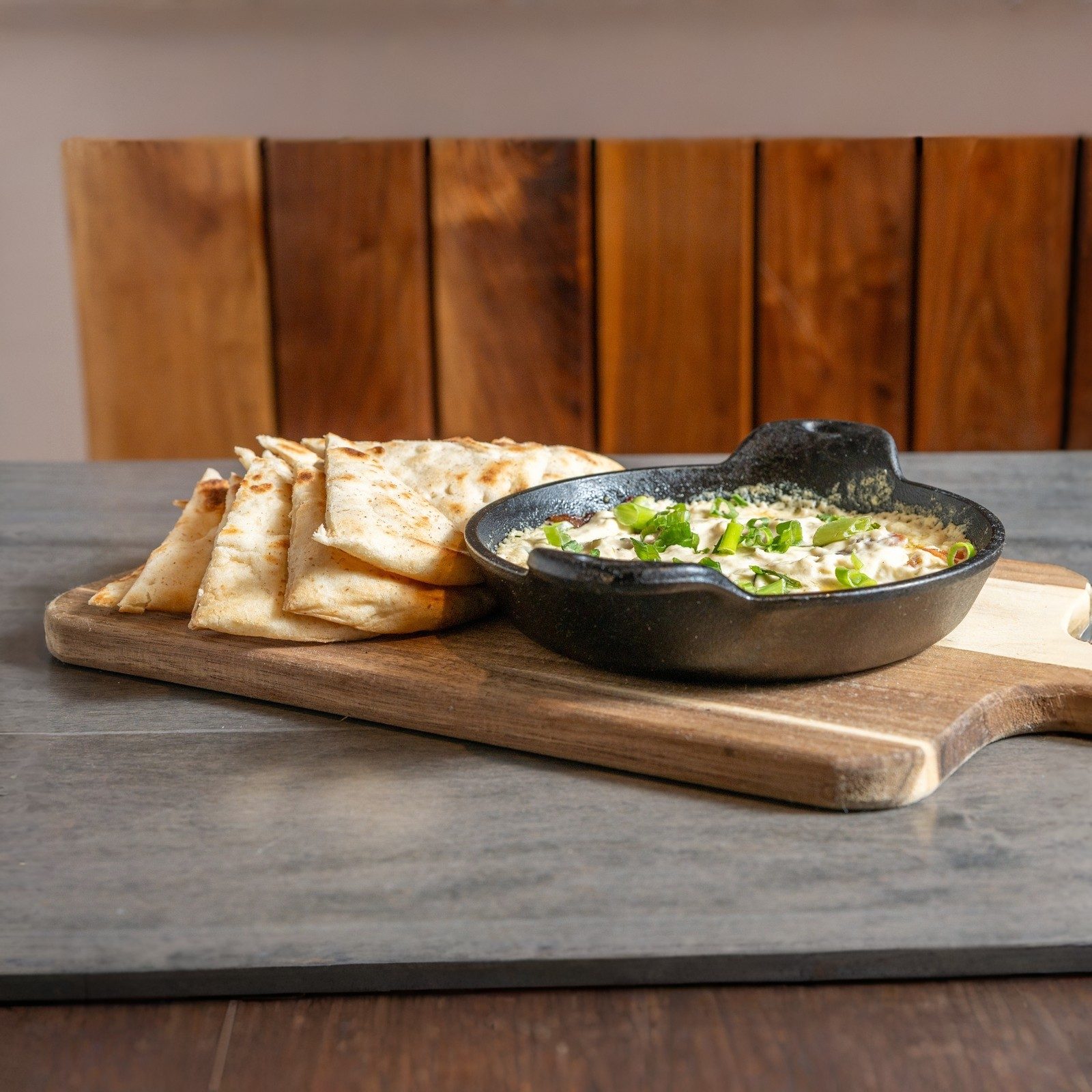 Boar Bacon Artichoke Dip.